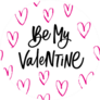 Be My Valentine Lettering With Hearts Sticker