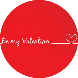 Be My Valentine Text On Red Sticker
