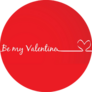 Be My Valentine Text On Red Sticker