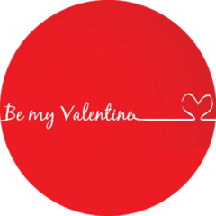 Be My Valentine Text On Red Sticker