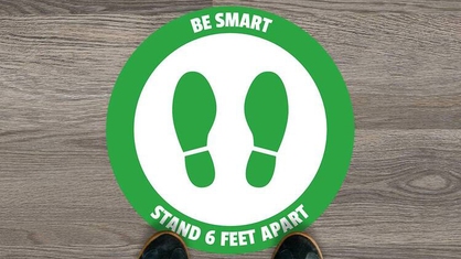Be Smart Stand 6 Feet Apart Circle Floor Sticker