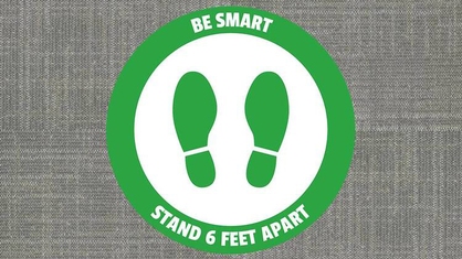 Be Smart Stand 6 Feet Apart Circle Floor Sticker