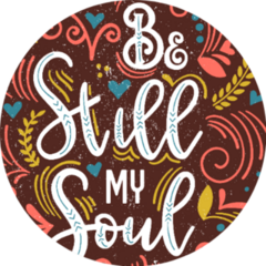 Be Still My Soul Bible Lettering Pattern Sticker