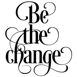 Be The Change - Recycle Concept Lettering Sticker