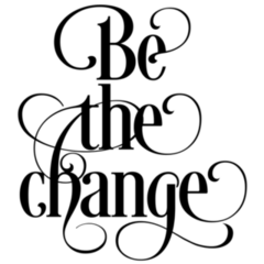 Be The Change - Recycle Concept Lettering Sticker