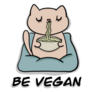 Be Vegan Cat Eating Ramen Sticker