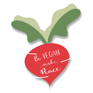 ‘Be Vegan, Make Peace’ Red Beetroot Illustration Sticker