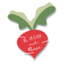 ‘Be Vegan, Make Peace’ Red Beetroot Illustration Sticker