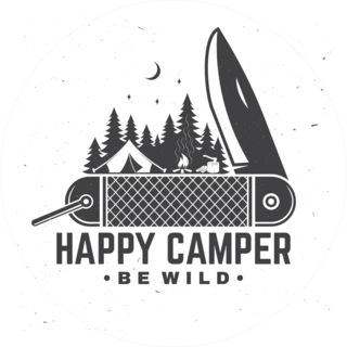 Be Wild Camping Pocketknife Sticker