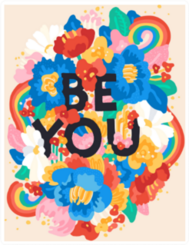 Be You Floral Doodle Sticker