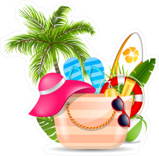 Beach Bag With Accessories Sticker