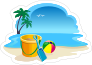 Beach Ball and Bucket Sticker