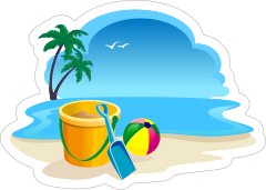 Beach Ball and Bucket Sticker