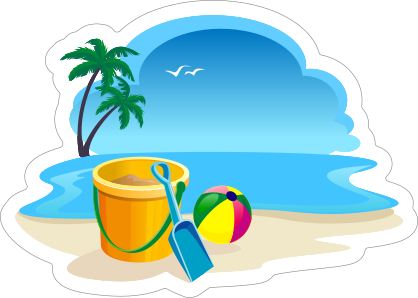 Beach Ball and Bucket Sticker