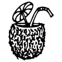 Beach Cocktail Coconut Sticker