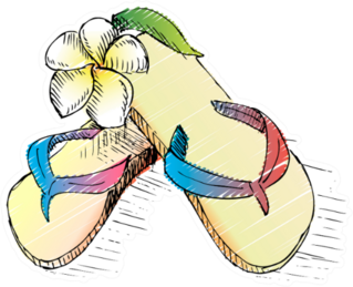 Beach Composition Flip Flops Sticker