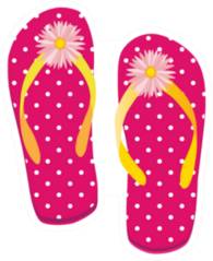 Beach Flower Flipflop Sticker