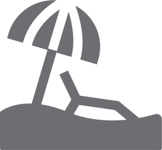 Beach Icon With Umbrella And Chair Sticker