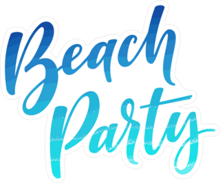 Beach Party Lettering Sticker