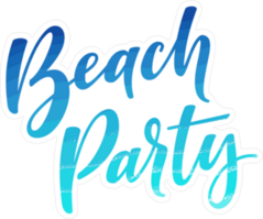 Beach Party Lettering Sticker
