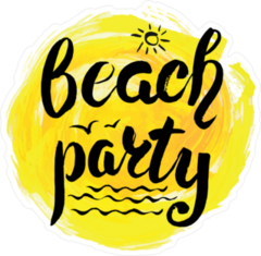 Beach Party Watercolor Sticker