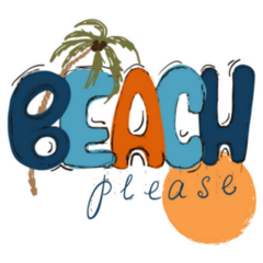 Beach Please Hand Written Summer Vibes Lettering Sticker