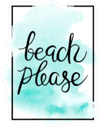 Beach Please Phrase Sticker