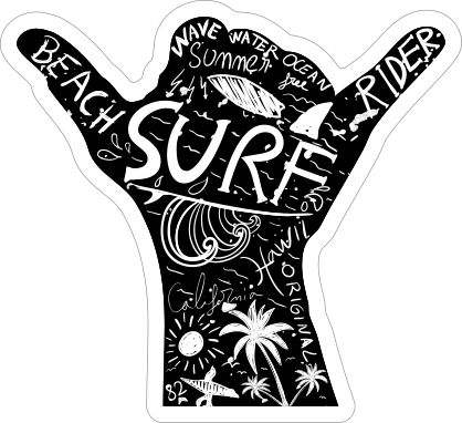 Beach Riders Surfing Sticker