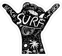 Beach Riders Surfing Sticker