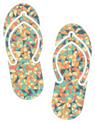 Beach Slippers Mosaic Sticker