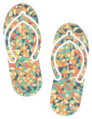 Beach Slippers Mosaic Sticker