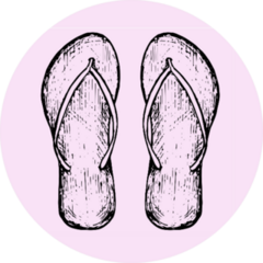 Beach Slippers Pink Sticker