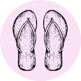 Beach Slippers Pink Sticker