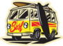 Beach Surfer Bus Sticker