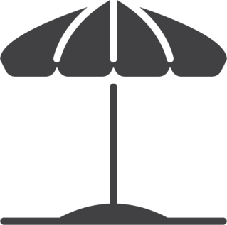 Beach Umbrella Icon Sticker