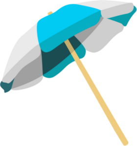 Beach Umbrella Illustration Sticker
