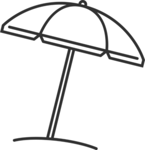 Beach Umbrella Line Sticker