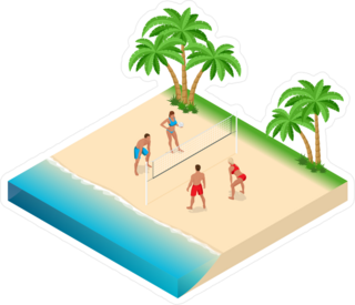 Beach Volley Ball Isometric Sticker