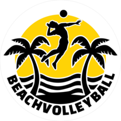 Beach Volleyball Emblem Circle Sticker