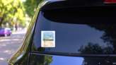 Beach Volleyball Landscape Painting Sticker on a Rear Car Window (New) example