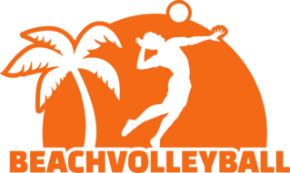 Beach Volleyball Player With Palm Tree Sticker
