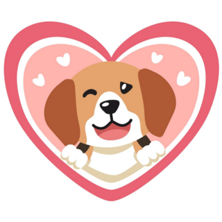 Beagle Heart Sticker