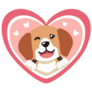 Beagle Heart Sticker