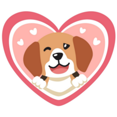 Beagle Heart Sticker