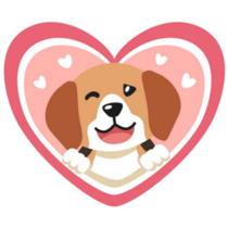 Beagle Heart Sticker