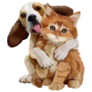 Beagle Hugging Kitten Sticker