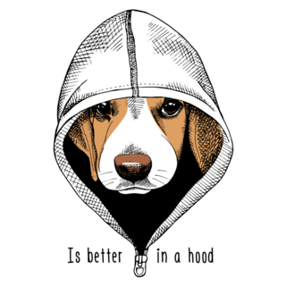 Beagle In Hood Sticker