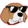 Beagle In Sunglasses Pink Sticker