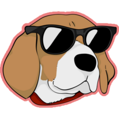 Beagle In Sunglasses Pink Sticker