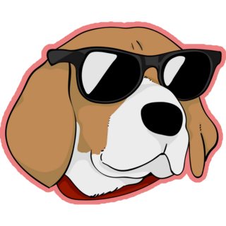 Beagle In Sunglasses Pink Sticker